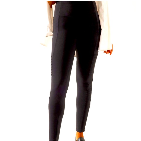 Athleta Pants - Athleta Delancey Moto Tight Black Size Extra Small